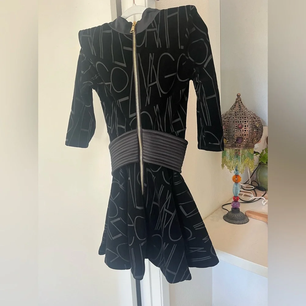 ZHIVAGO Join the Club Embossed Velvet Dress, Small? - Picture 5 of 8